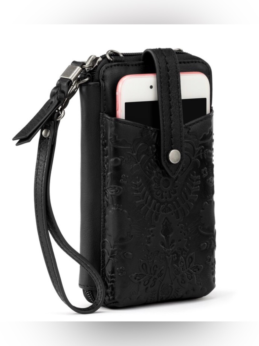 The Sak Silverlake Black Embossed Leather Phone Crossbody—missing wristlet - Picture 5 of 14
